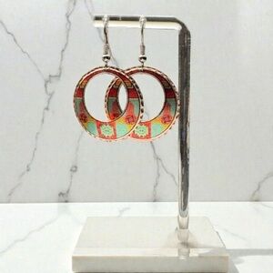 Southwestern Native American-Style Multicolor Copper Pierced Earrings